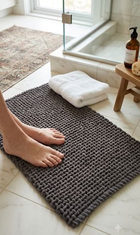 BASKET WEAVE BATHMAT