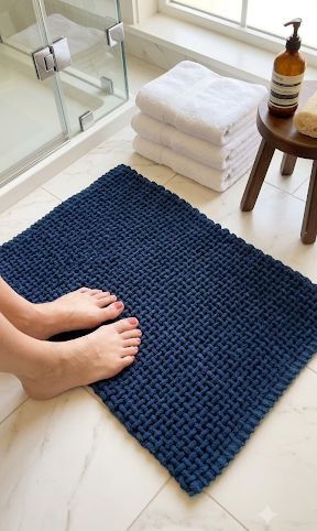BASKET WEAVE BATHMAT