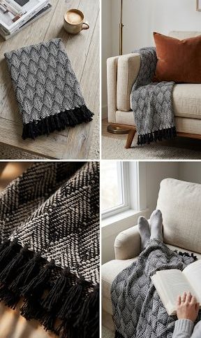 JAQUARD WEAVE COTTON THROW
