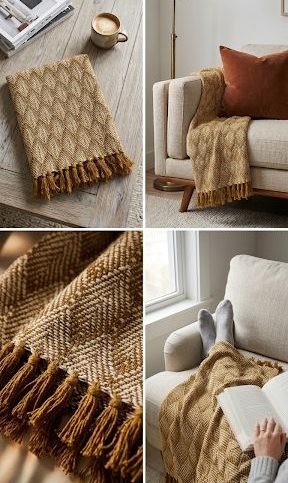 JAQUARD WEAVE COTTON THROWS